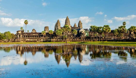 Facade of Angkor Wat in Cambodia