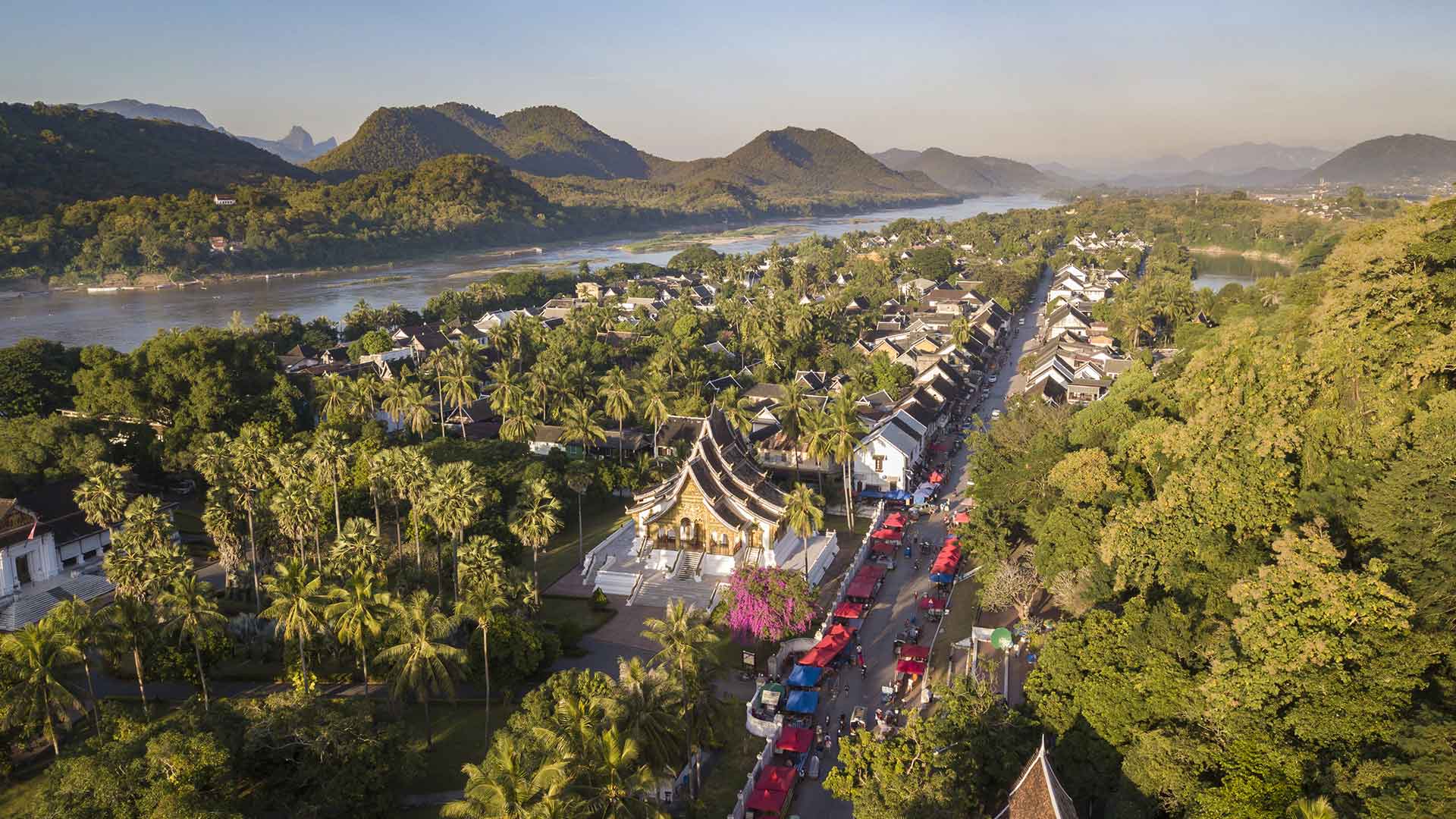 Aerial view of Luang Prabang in Laos